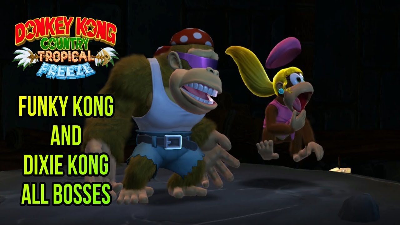 funky kong and dixie kong all bosses (2 player)