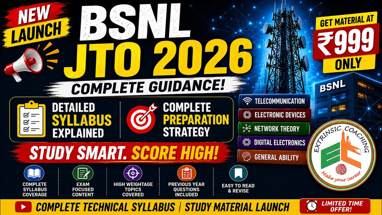 🔥 BSNL JTO 2026 Complete Technical Syllabus Explained | Study Material Launch 🚀