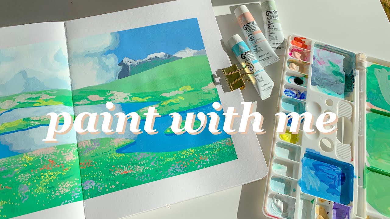 paint my fav studio ghibli scene with me (gouache speed-paint)🍃