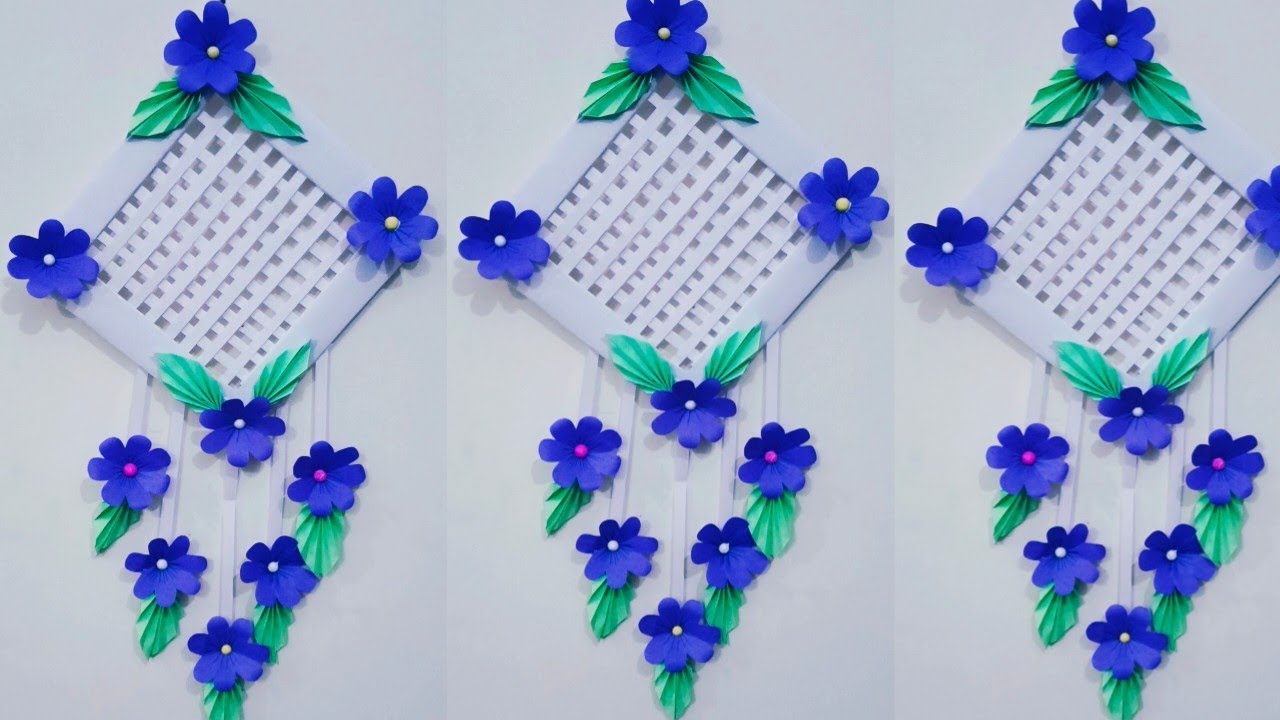 Easy & Quick Beautiful Wall Hanging making ideas// Wall decor Tutorial//Paper Flower wall hanging