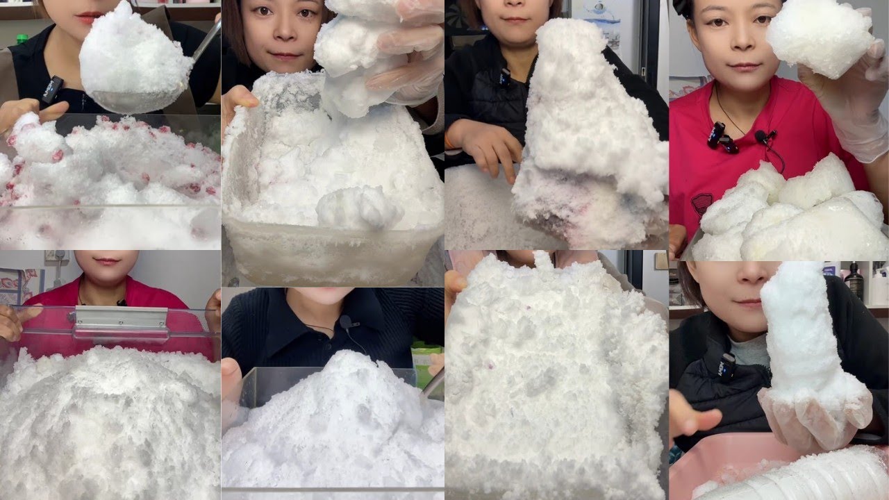 ONLY BITES🔷HER SOLO SOFT CRUNCHY  FREEZER FROST EATING || WHITE ICE EATING COMPILATION🧊