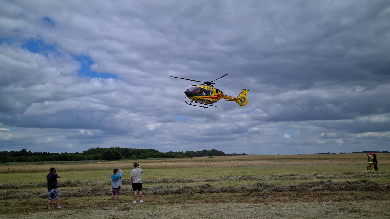 2020-07-07. Starokrzepice. Wypadek w polach, przylot LPR