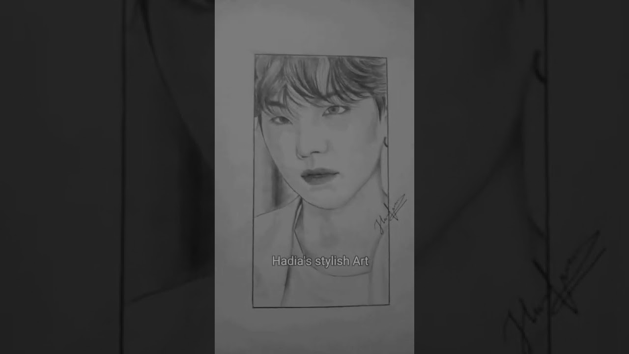 pencil work suga sketch yoongi portrait on his bday as a gift from me 
