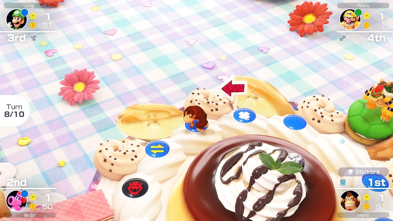 Mario Party Superstars #946 Peach's Birthday Cake Donkey Kong vs Birdo vs Luigi vs Wario