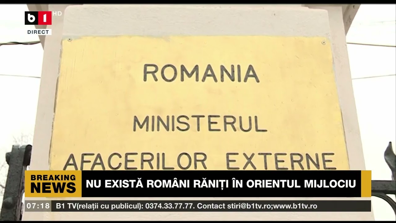 MAE, ÎN LEGĂTURĂ CU ROMÂNII DIN ORIENT. NU EXISTĂ ROMÂNI RĂNIȚI ÎN REGIUNE_Știri B1TV_1 mar. 2026