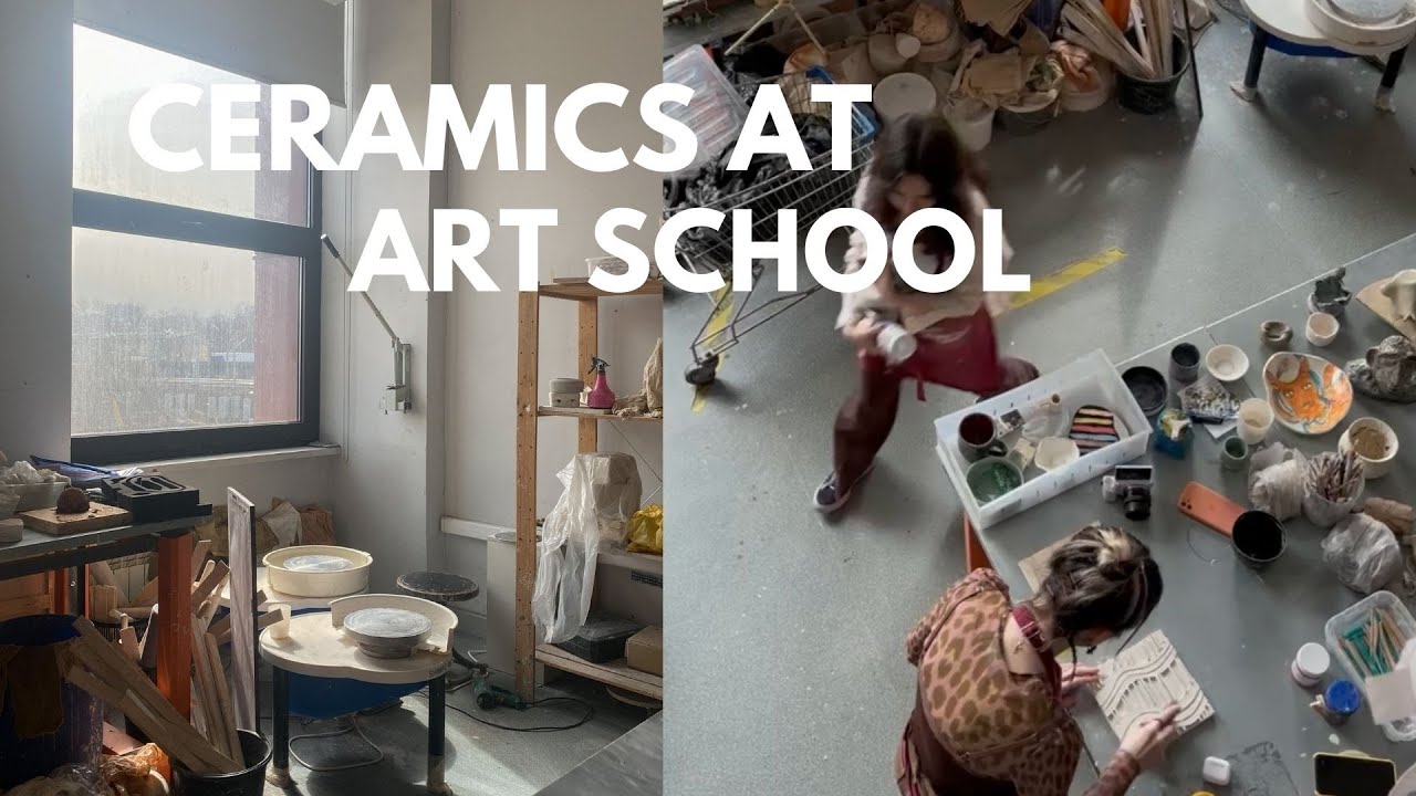 ceramics at art school | *relaxing* aesthetic ceramic studio VLOG ✩ art student + glazing ceramics