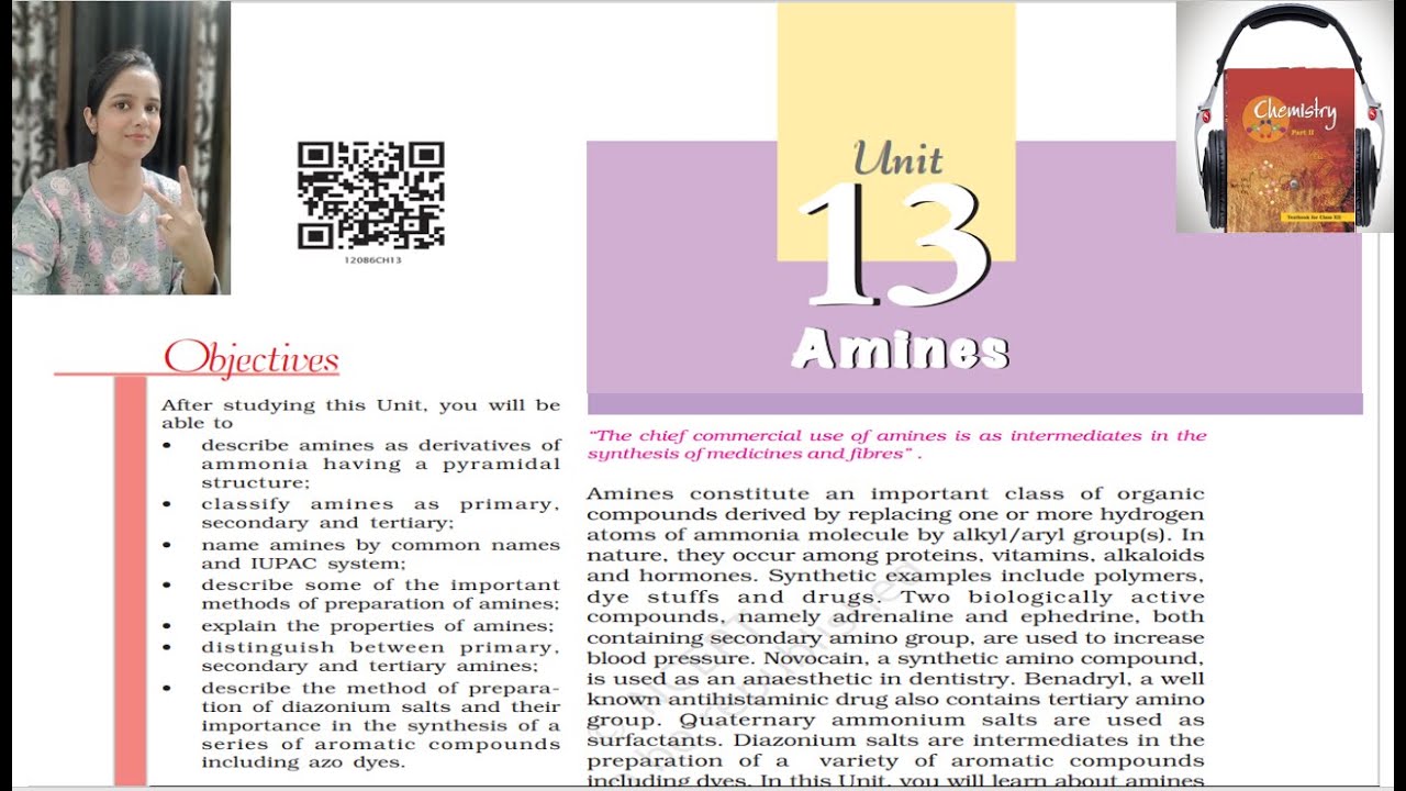 Unit 13 Amines Class 12 Chemistry Audio Book |Class 12  Chemistry Audio Book |Unit 13 Amines Reading