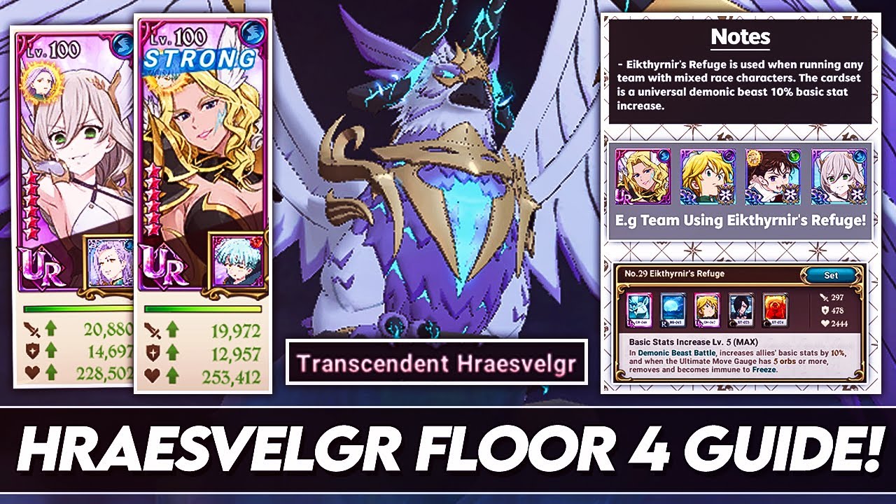*UPDATED* Complete Guide To FLOOR 4 Of Hraesvelgr! Transcendent Hraesvelgr Guide! (7DS Grand Cross)