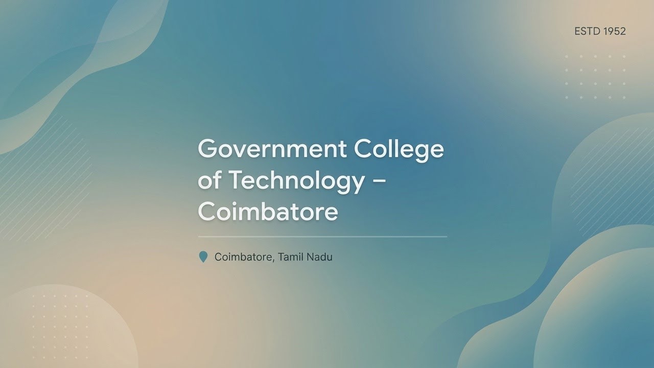 Government College of Technology &ndash; Coimbatore - GCT