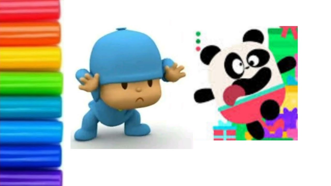 Cute pocoyo & lingikids drawing | drawing for kids | colourful pocoyo drawing | easy pocoyo drawing