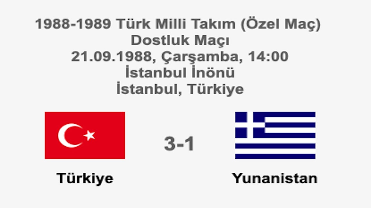 Turkey 3-1 Greece [HD] 21.09.1988 - National Teams Friendly Match (Outside of the Field)