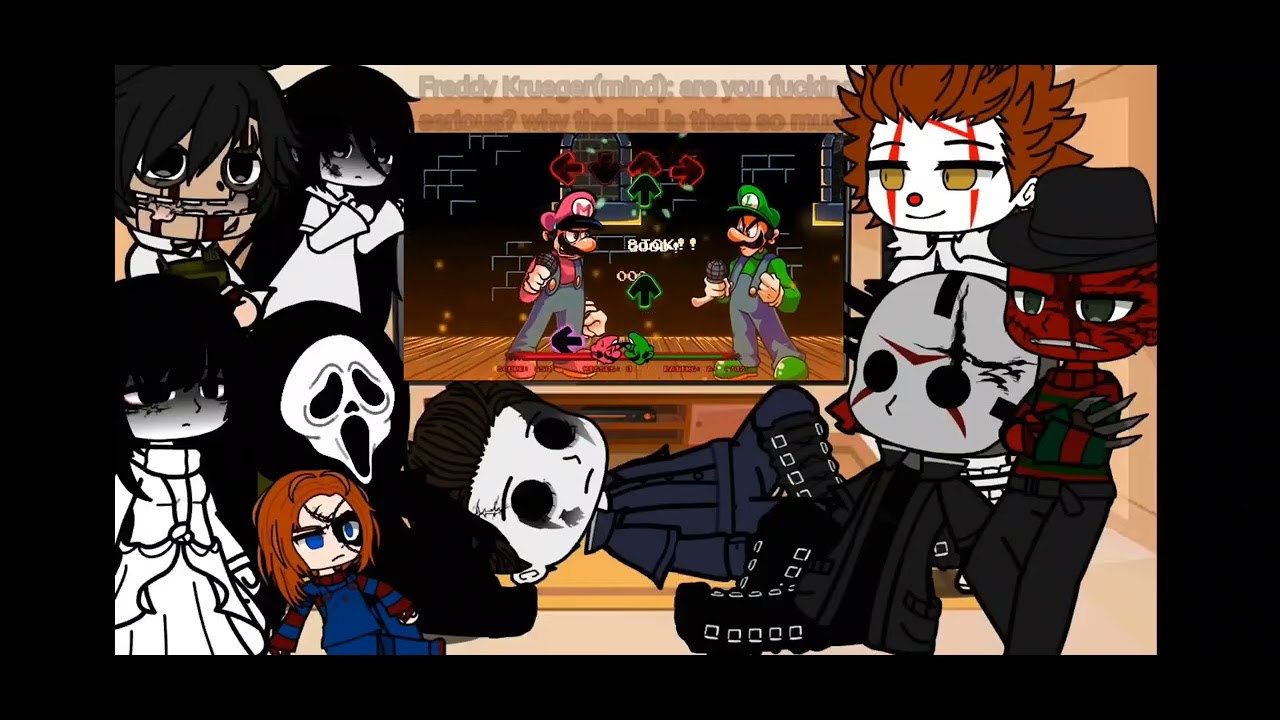 (Re-Upload) Horror Movie Characters react to Mario Madness V2 part 2