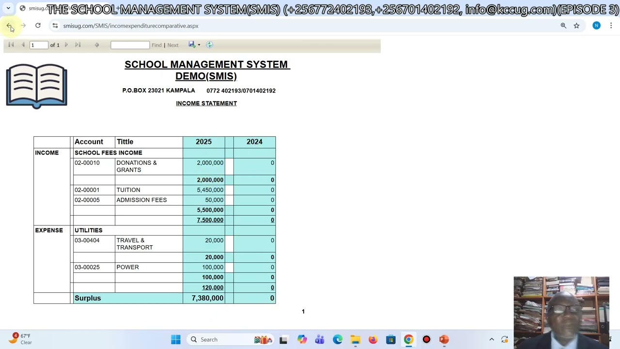 SMIS PRACTICAL DEMO EPISODE4-(FINANCIAL REPORTS)