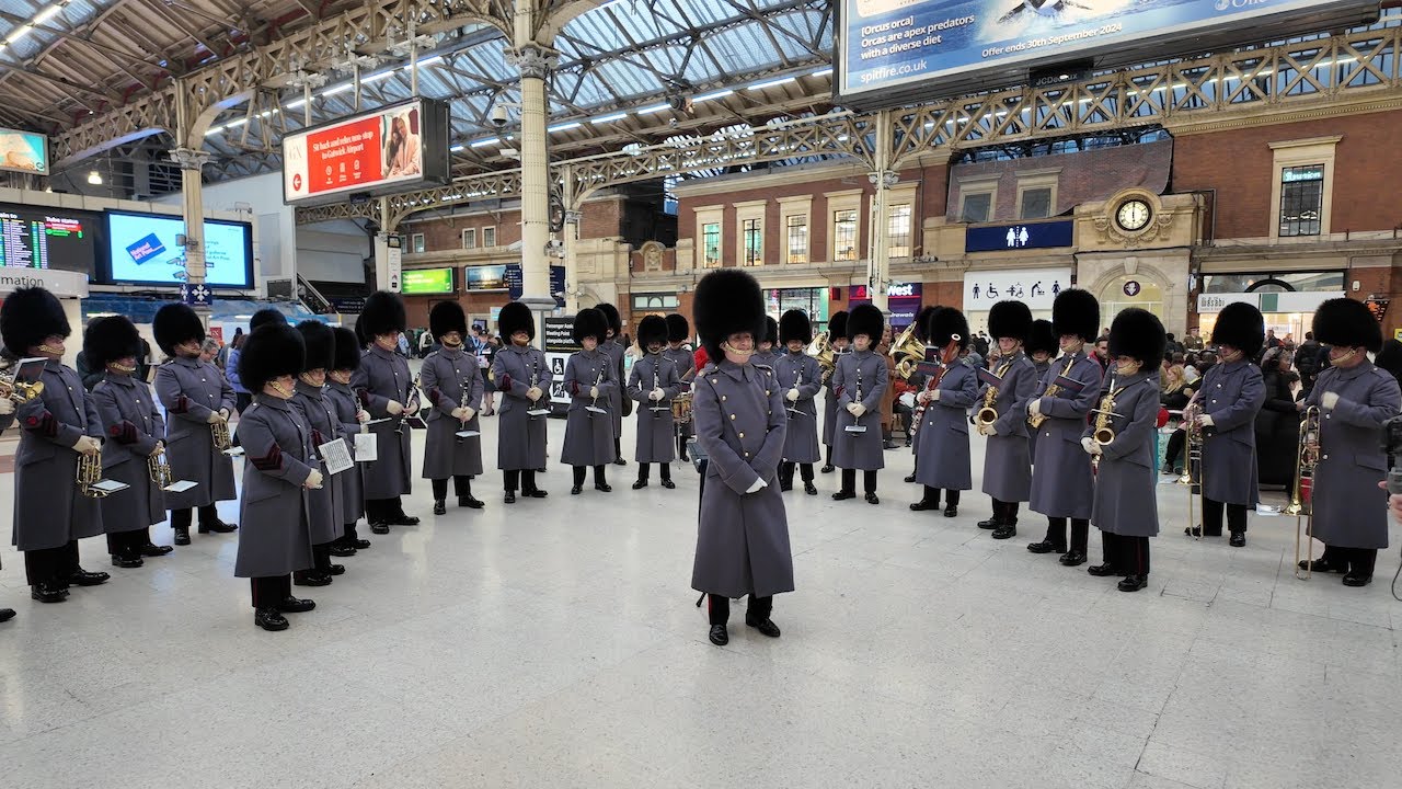 *NEW*. Band of The Scots Guards: Victoria Station, RBL Poppy Appeal.