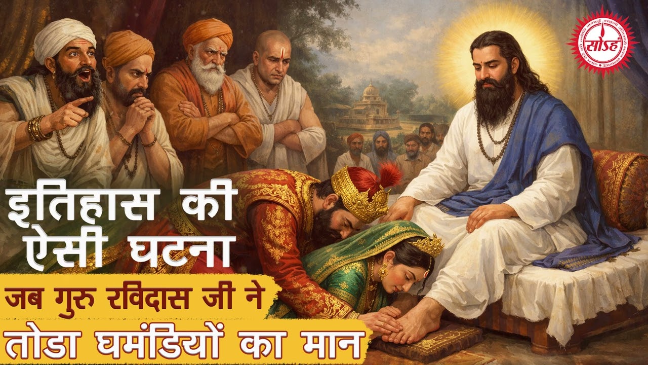 खुद परमात्मा गुरु रविदास जी का रूप लेकर पंडितों के साथ बैठ गया..🙏🌹