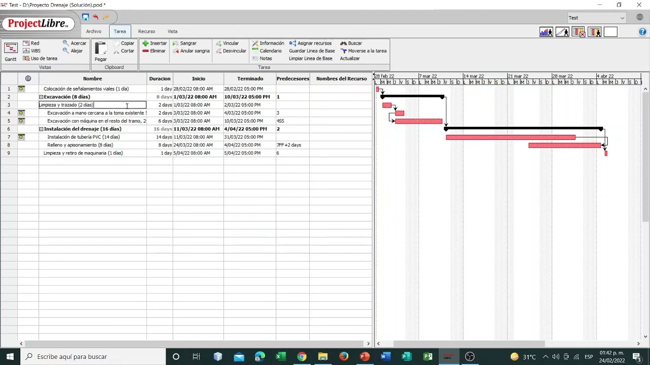 Creación y Asignación de Recursos en ProjectLibre