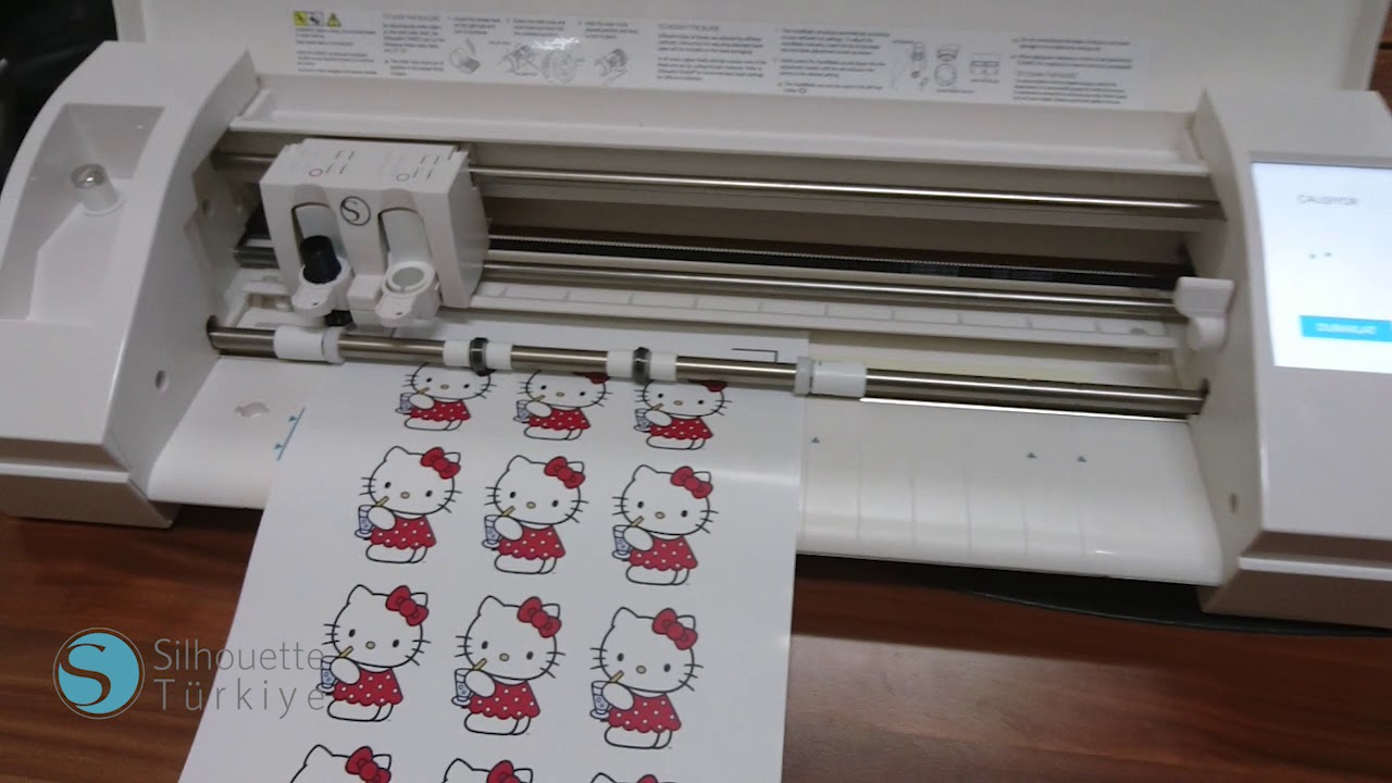 Siluet Cameo ile Yapışkanlı Stiker Etiket Kesimi (Tam Video)