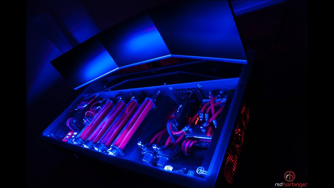 Cross by Red Harbinger - Finished - Liquid cooled computer desk