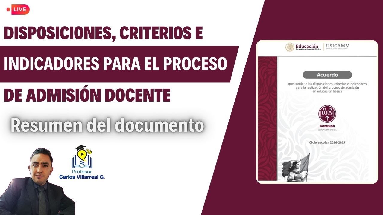 ADMISIÓN DOCENTE 26-27 👩‍🏫👨‍🏫Requisitos y elementos multifactoriales