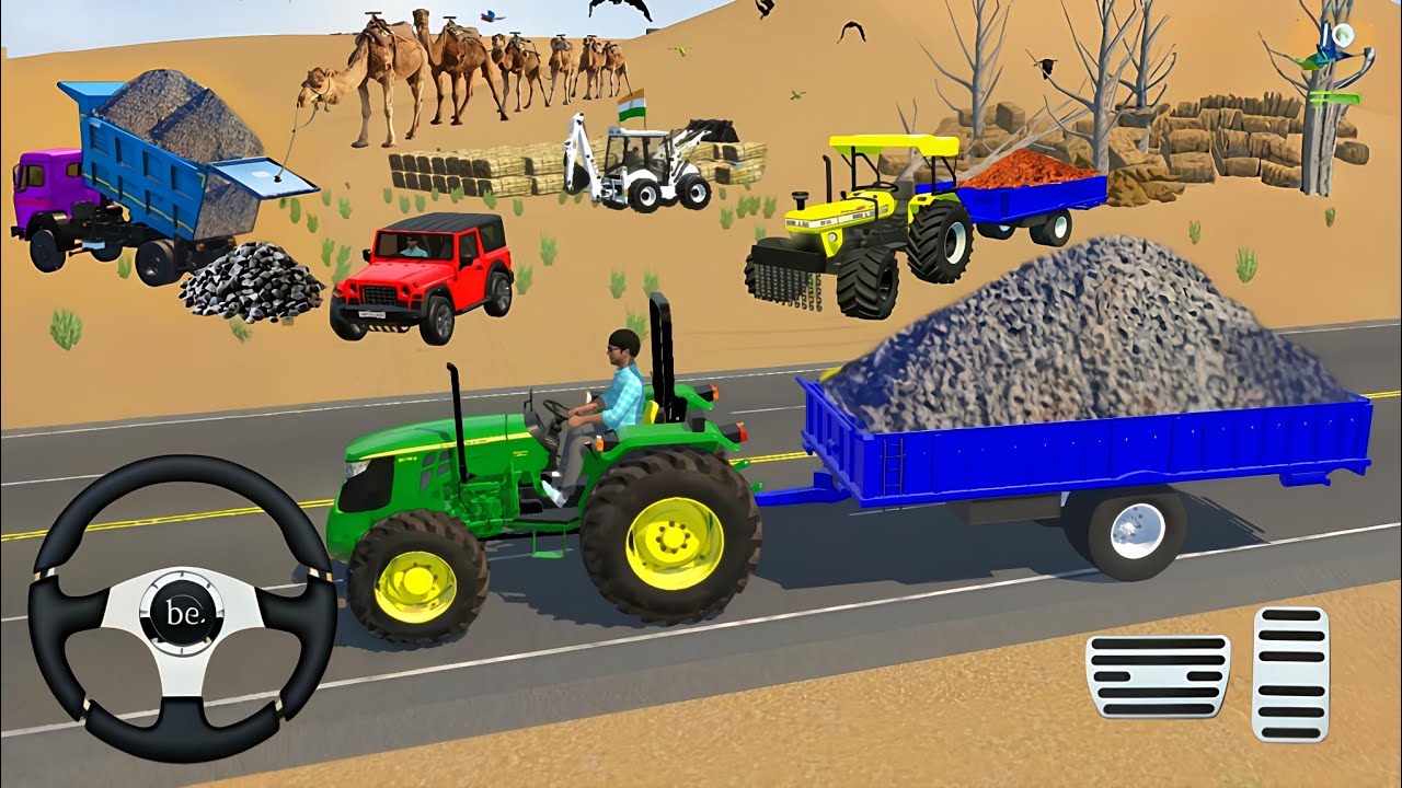 🔴Drive JCB and Uploading 🪨🏗Stone From Dumper🌋 Truck in Game #truck​ #jcb​ #tractor​ #dumper​ #games​