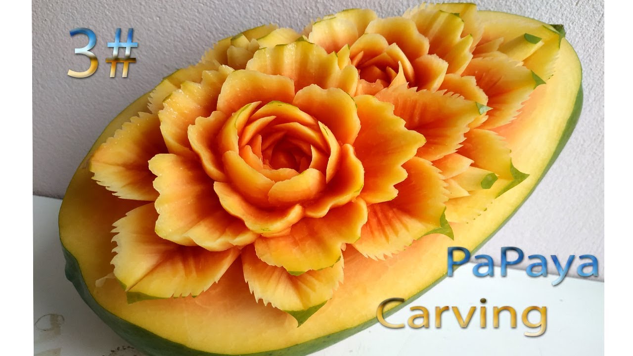 Papaya Carving | carving fruits | By BÀN TAY ĐEN #carving #watermelon #papaya