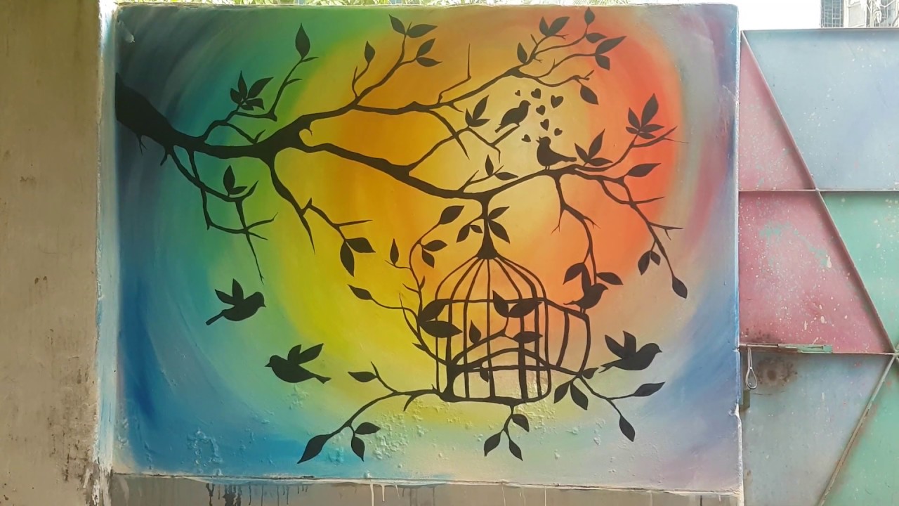 How To Create A Easy Tree Wall Painting 2019