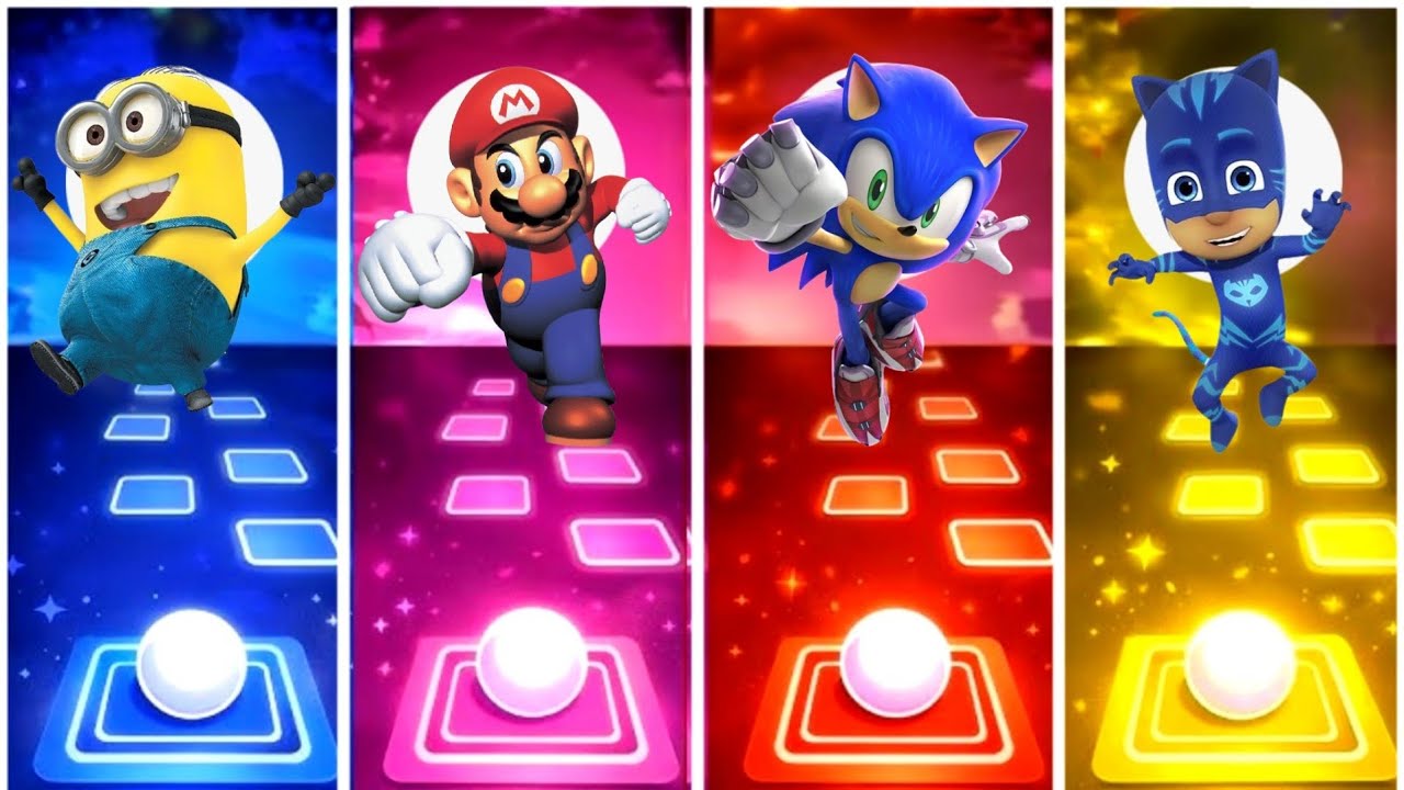 Minions vs Mario Bros vs Sonic Prime vs Pj Masks.Tiles hope edm rush game. 