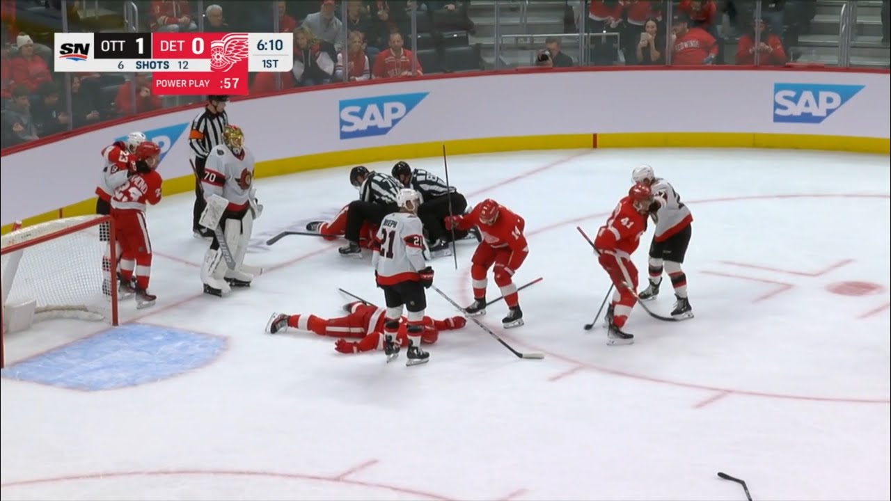 Larkin Lies Motionless on the Ice, Perron Gets Ejected [Full Sequence]