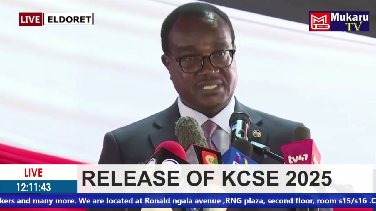 CS OGAMBA UNVEILS KCSE 2025 PERFORMANCE