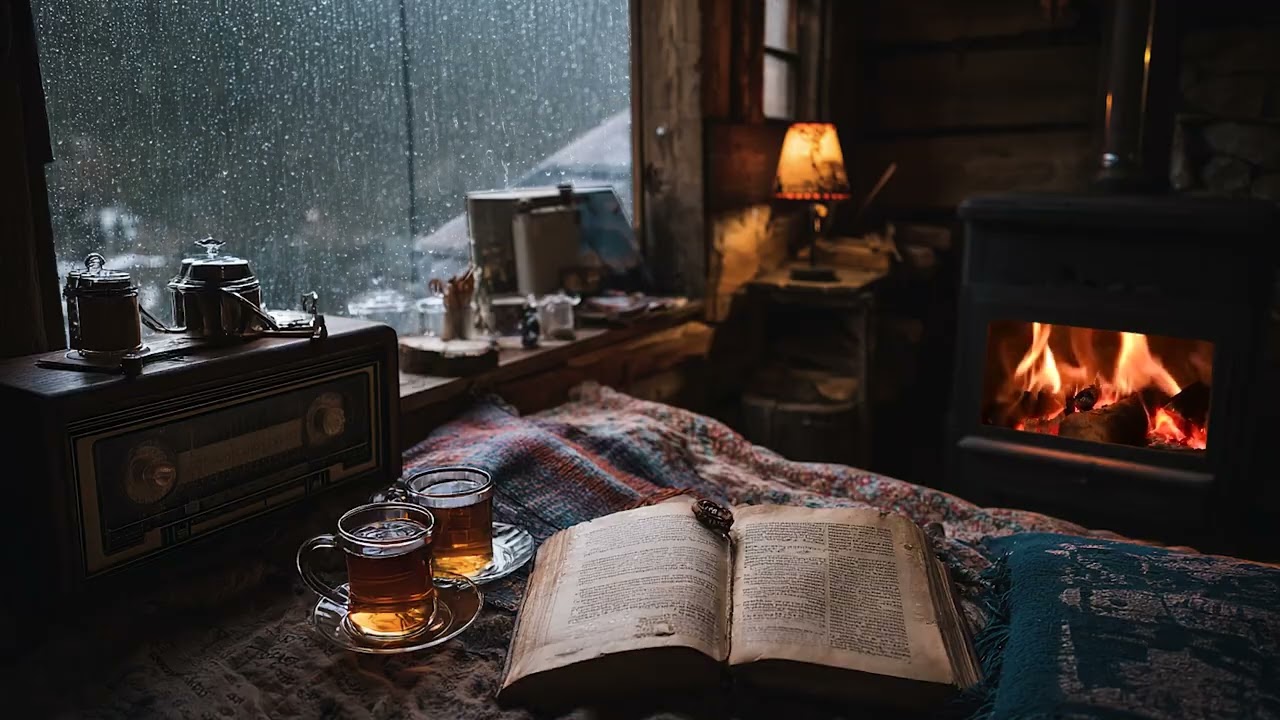 Mountain Cabin Rain at Night 🌧️ Calm Sleep Ambience for Deep Rest & Peaceful Mind