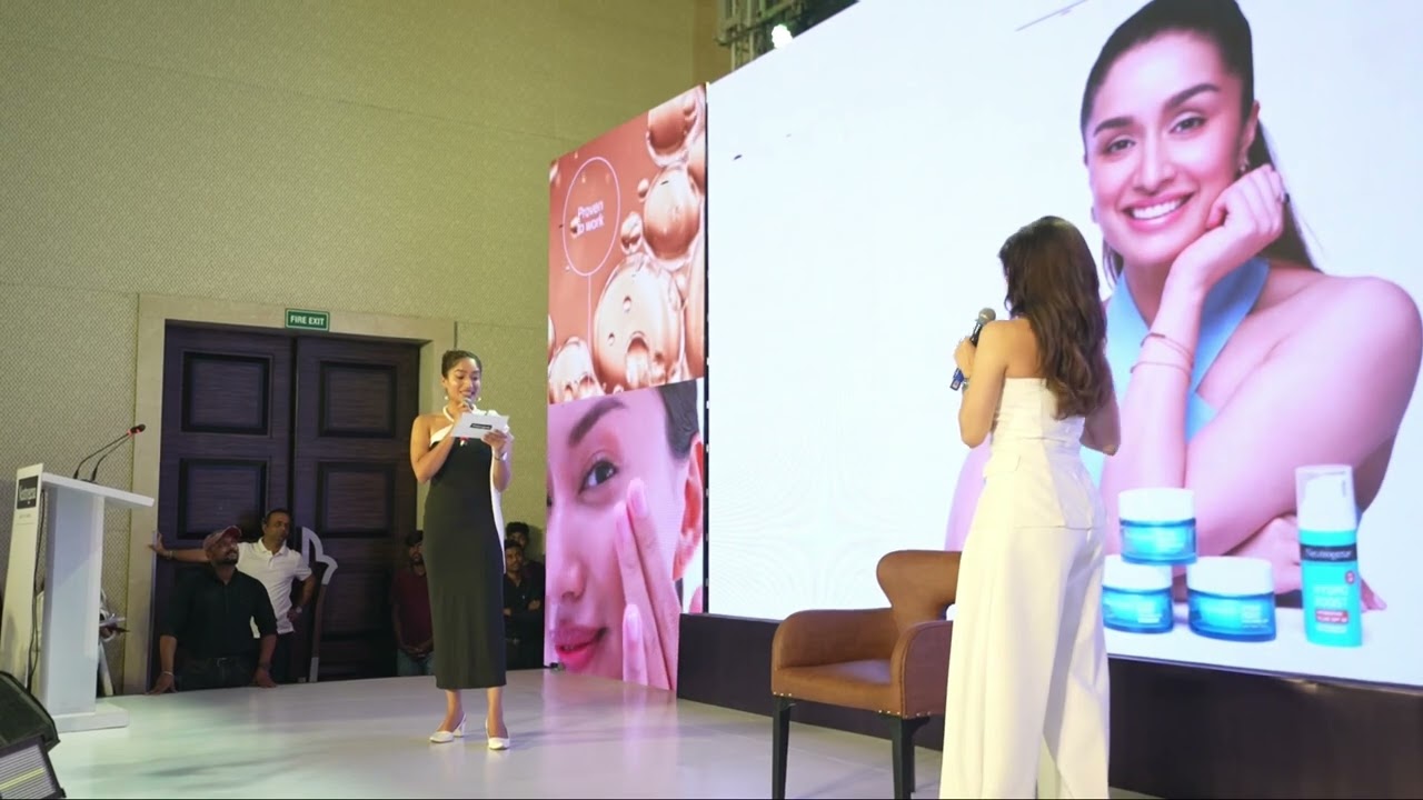 Anchor Shraddha Shinde in conversation with Shraddha Kapoor at Neutrogena Product Launch