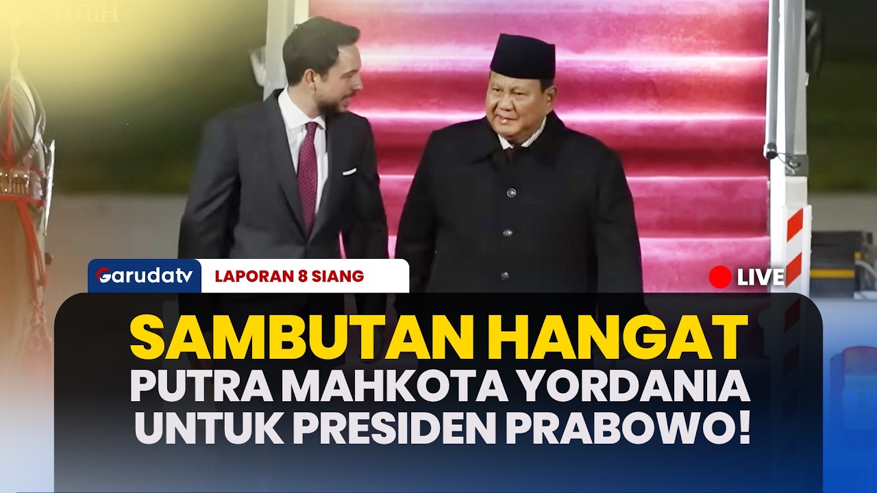 Momen Kehangatan! Presiden Prabowo Tiba di Amman, Langsung Disambut Putra Mahkota Yordania