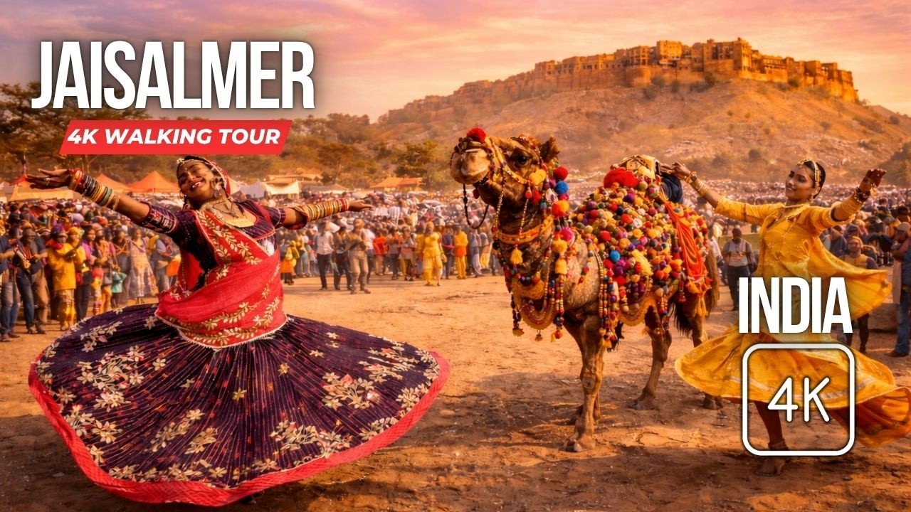Jaisalmer, India &ndash; Desert Festival Walk | 50 Min Immersive Walking Tour (4K)
