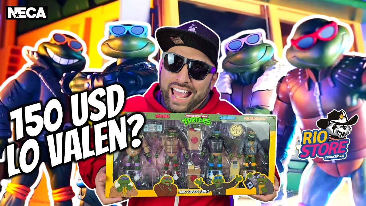NECA LO PONE DIFICIL | NECA TMNT CARTOON: PUNK DISGUISE TURTLES 4PACK - UNBOXING / REVIEW EN ESPAÑOL