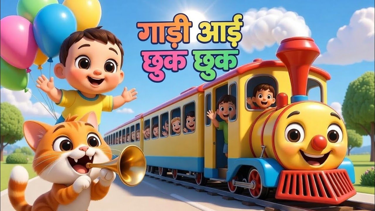 गाड़ी आयी छुक छुक 🚂 | Gadi Aayi Gadi Aayi Chuk Chuk | Hindi Nursery Rhyme | Kids Cartoon | vedeo 