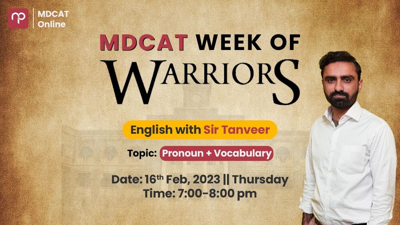 MDCAT Week of Warriors | Live Session MDCAT English | Pronoun & Vocabulary
