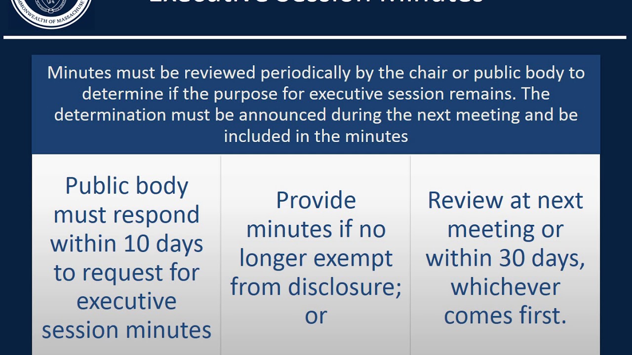 Open Meeting Law: Part 5. Minutes and Records