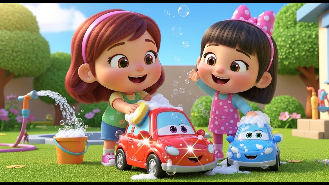 Coco Washes the Toy Car with Mia’s Toy Car – A Big Surprise!