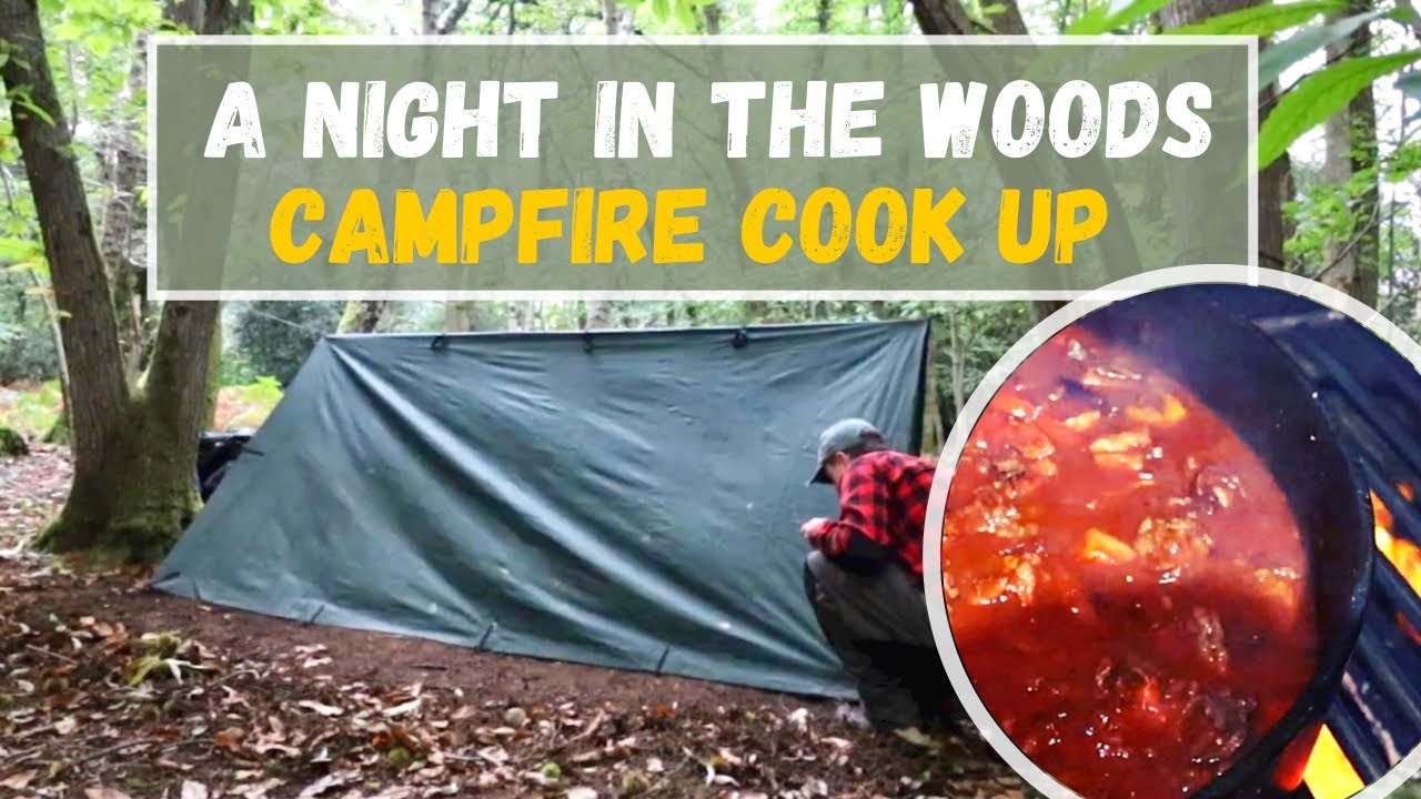 A night in the Woods | Tarp Camping | Camp Fire Cooking