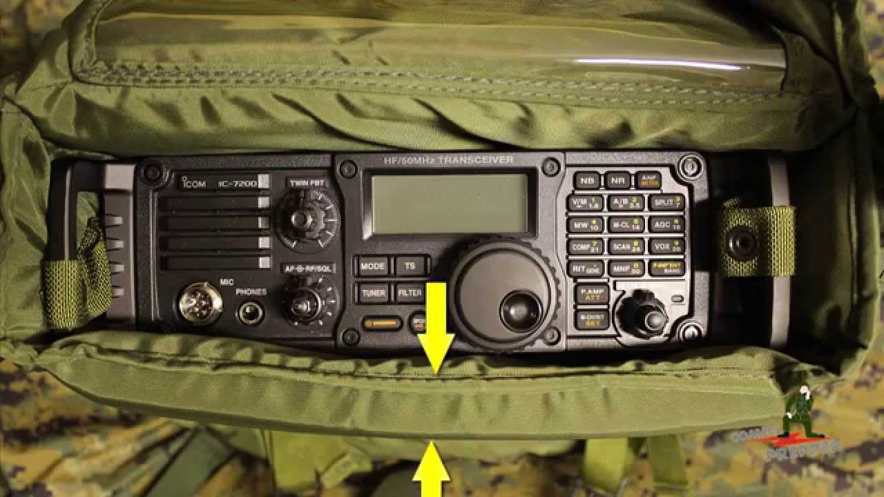 Packing the Icom IC-7200 HF Radio in Surplus Harris Falcon II Radio Pack