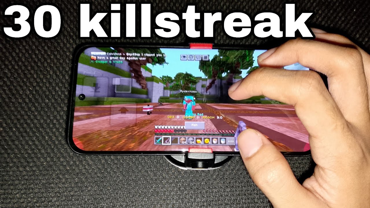 MCPE BuildUHC: 30 Kills Streak Handcam (Insane Comboes and Rods)
