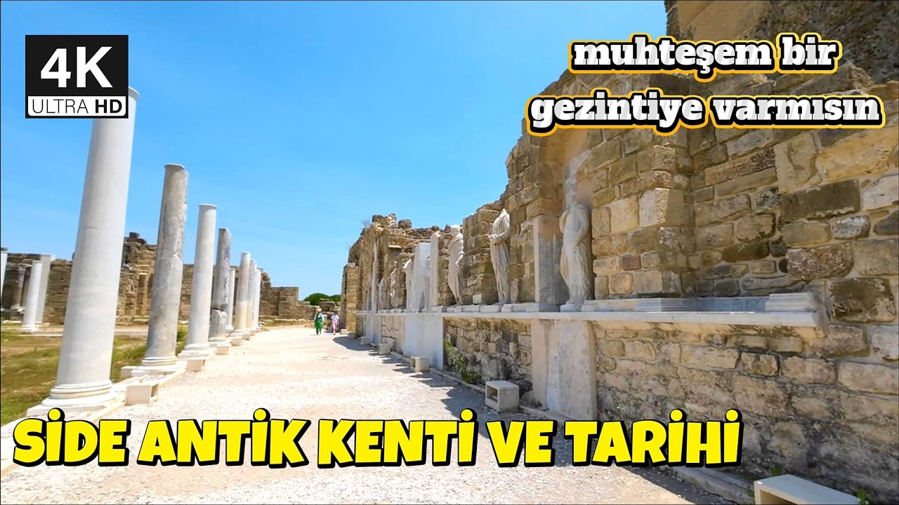 Antalya Side Antik Kenti ve arihi. 4k UHD. #travel #views #history 