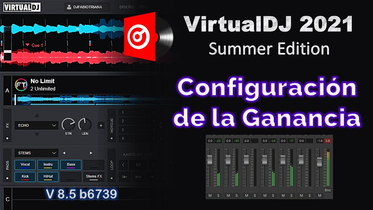 configuración de la ganancia @virtualdjofficial
