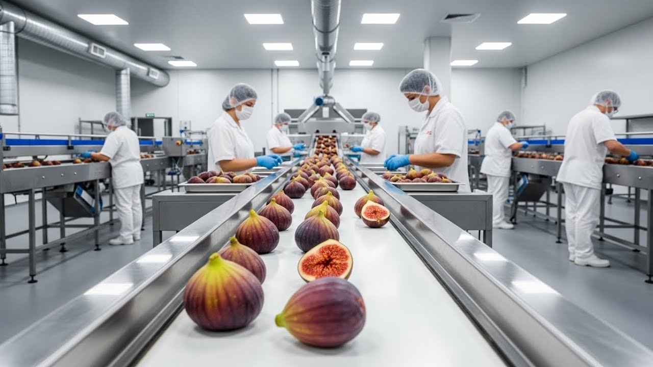 Inside the Fig Processing Factory – Modern Factory Process (Full Process)