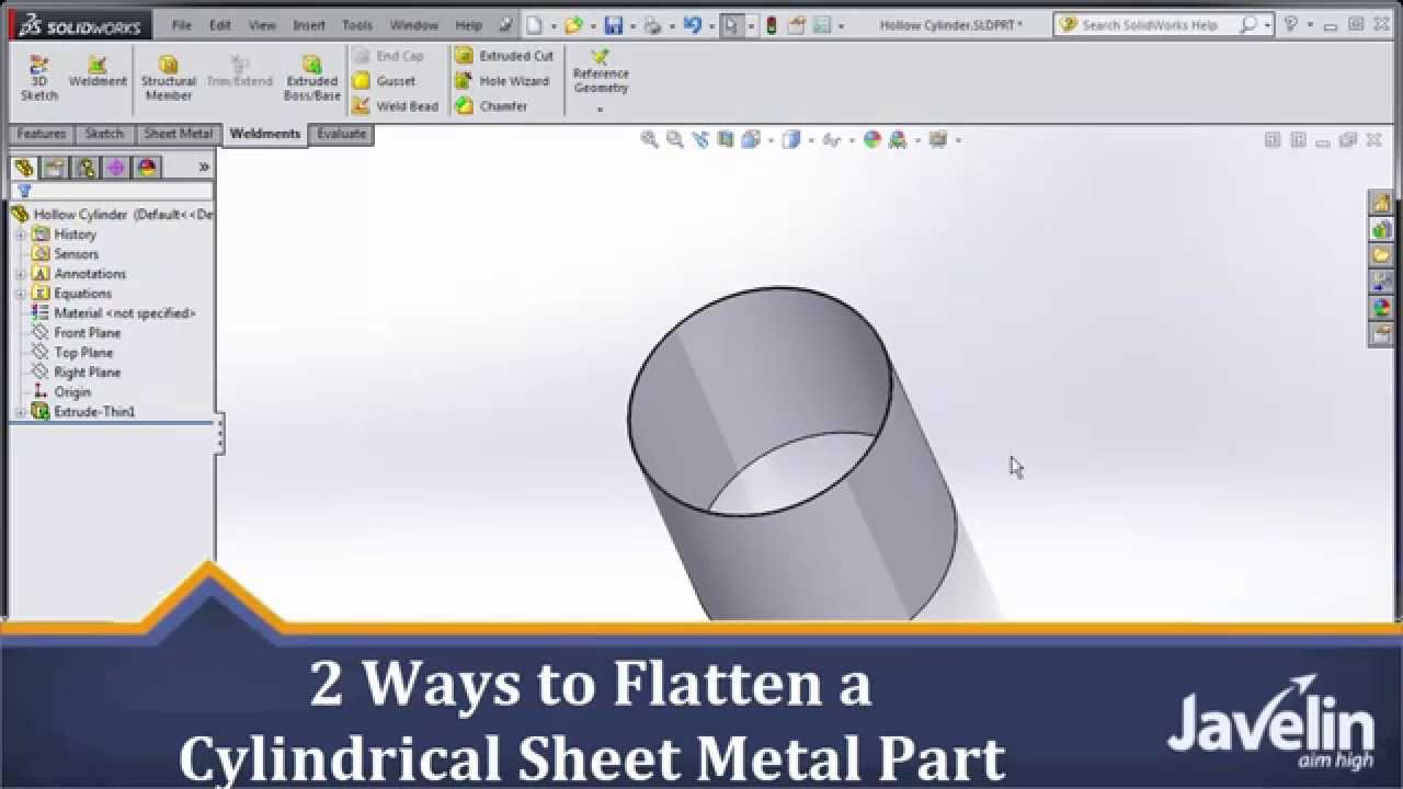 SOLIDWORKS Tutorial: 2 Ways to Flatten a Cylindrical Sheet Metal Part