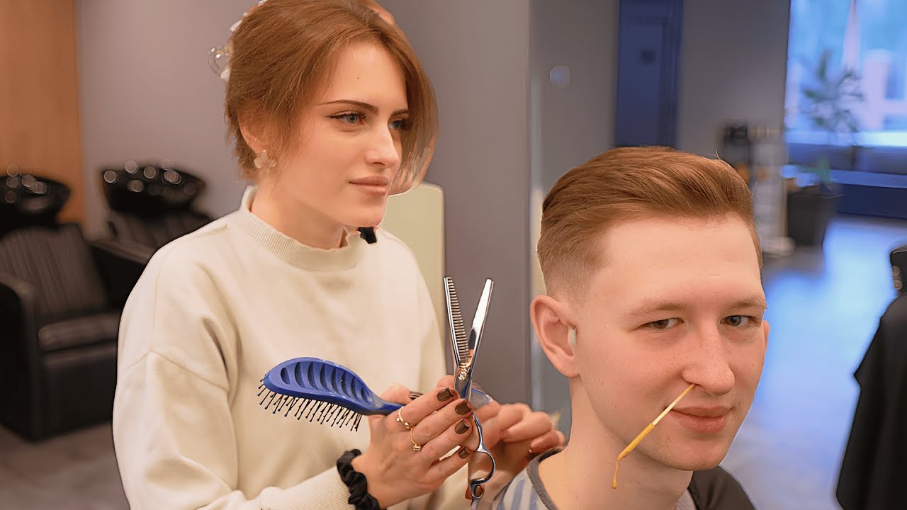 He'll Definitely Remember This First Time Experience - Relaxing Scissors Haircut & Waxing💈