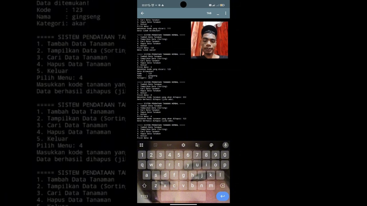 UAS Struktur Data – Sistem Pendataan Tanaman Herbal 🌿 bahasa pemrograman c++