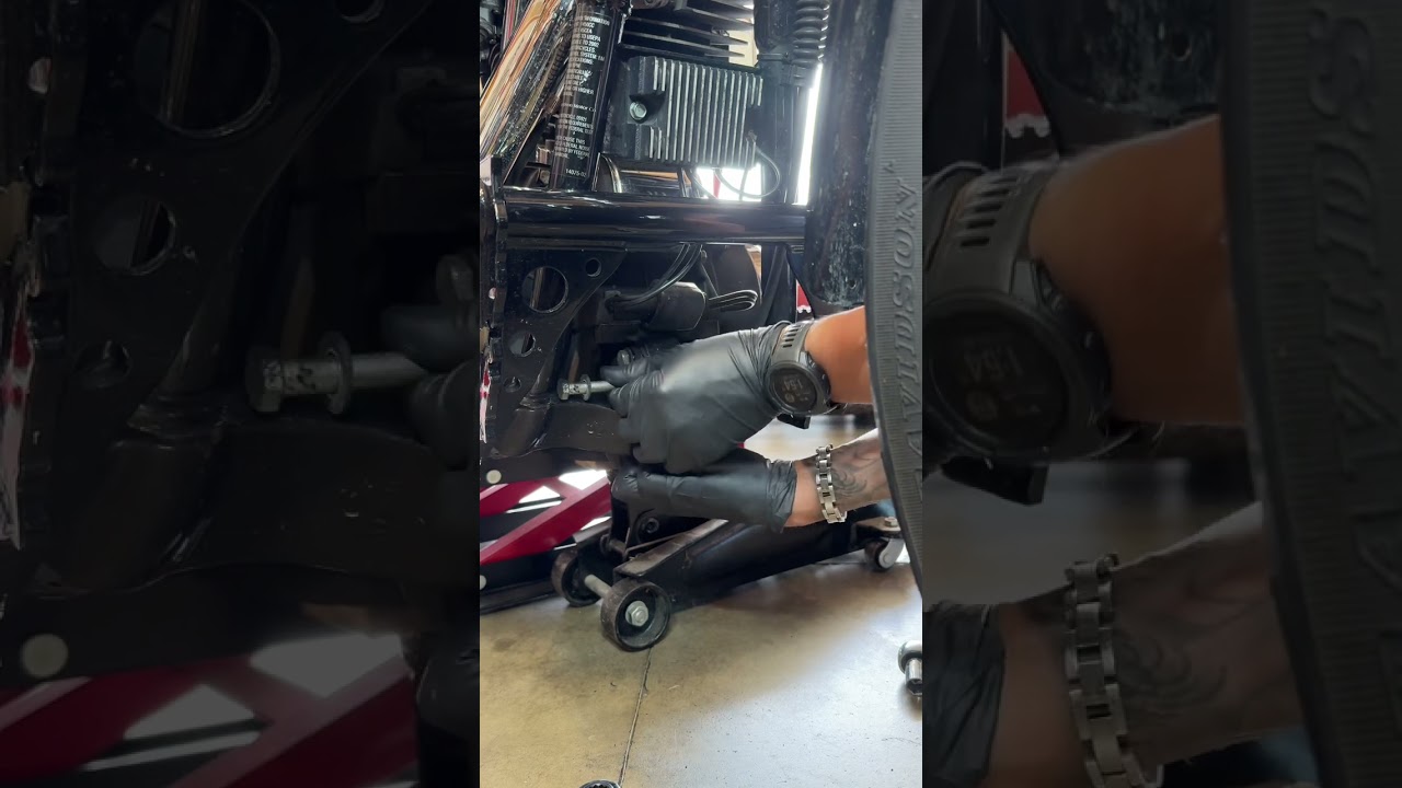02 Harley Fxdl front isolater/motor mount install