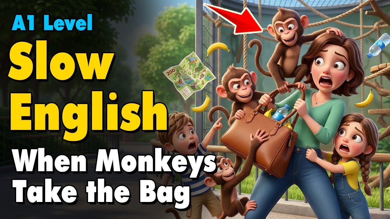 When Monkeys Take the Bag | Slow English Listening for Beginners (A1 Level)