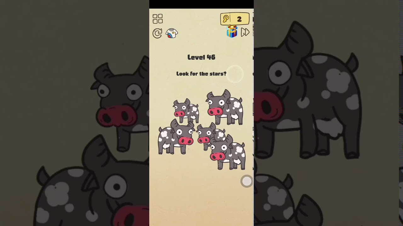 Brain crazy puzzle game LEVEL 46 (look for the stars)